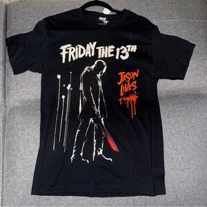 NWT Friday The 13th Jason Lives T-Shirt Horror Halloween Size S Black